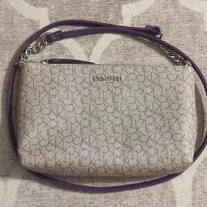 Calvin Klein Shoulder Crossbody Bag Tan CK logo